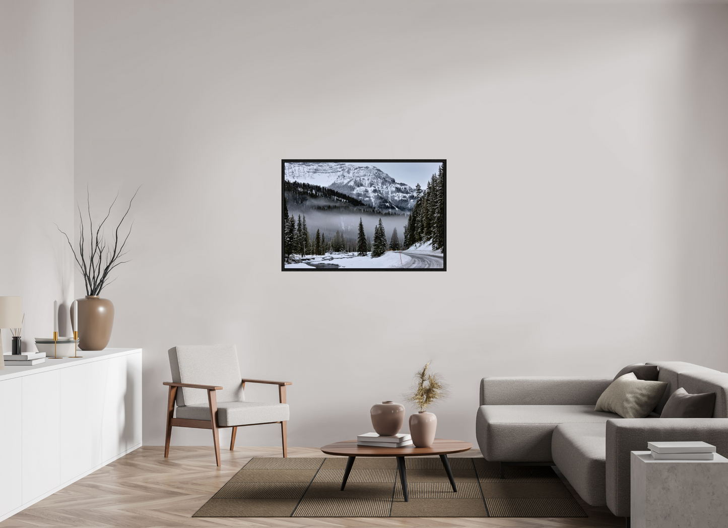 45 x 30″, Floater Frame Mountain Mist