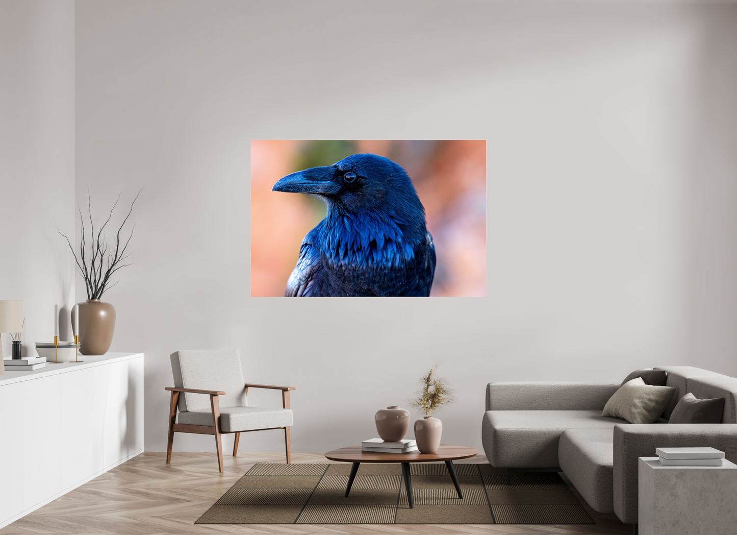 66 x 44″, Photo Print Under Acrylic Glass Raven