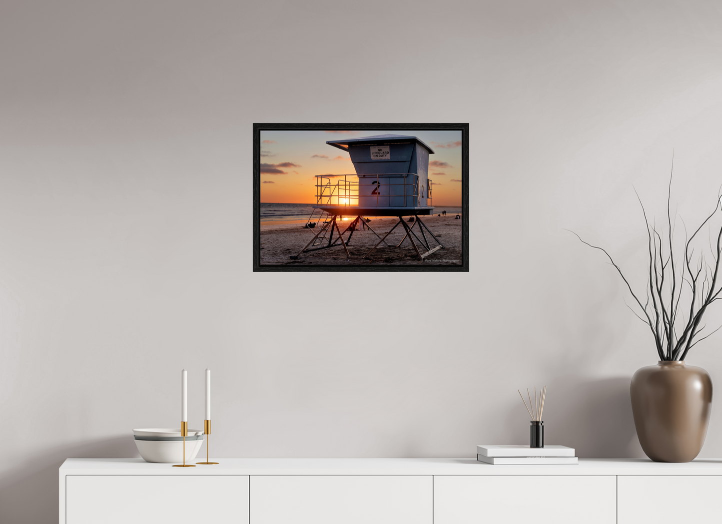 24 x 16″, Floater Frame Life Guard Tower 1