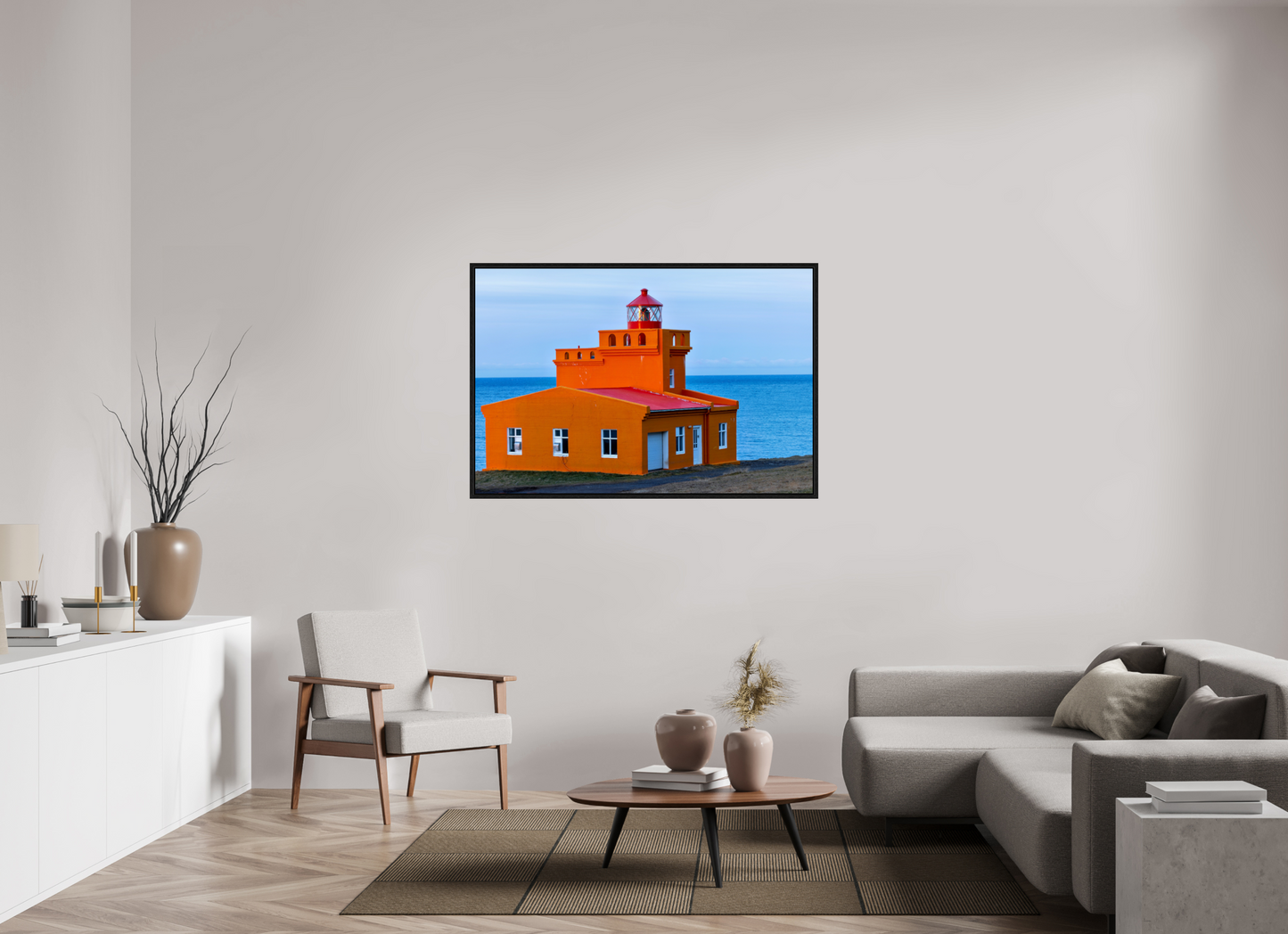 54 x 36″, Floater Frame Iceland Light House