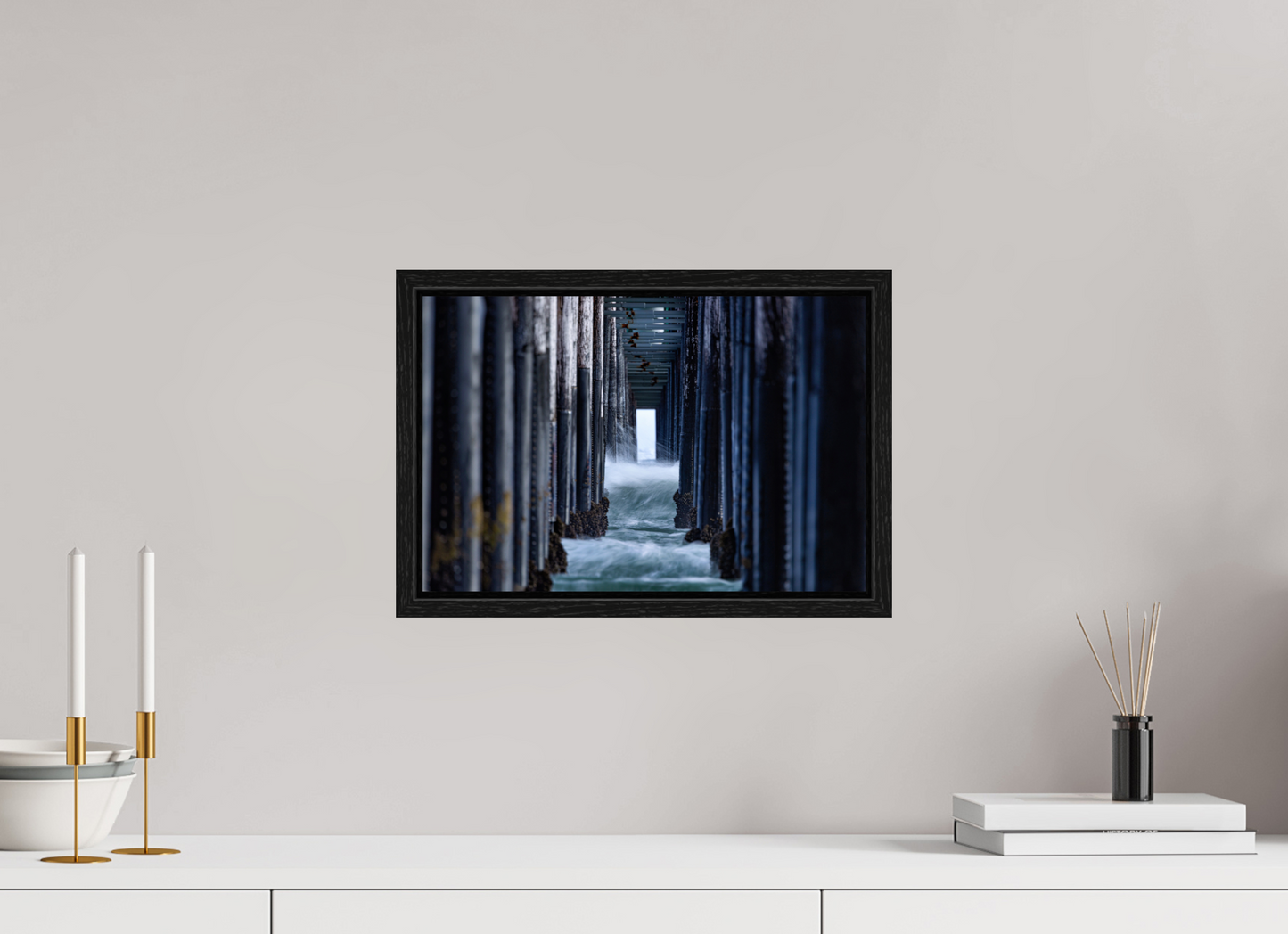 15 x 10″, Floater Frame Oceanside Pier 1
