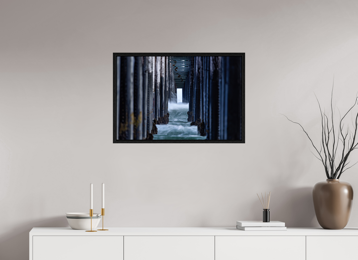 30 x 20″, Floater Frame Oceanside Pier 1