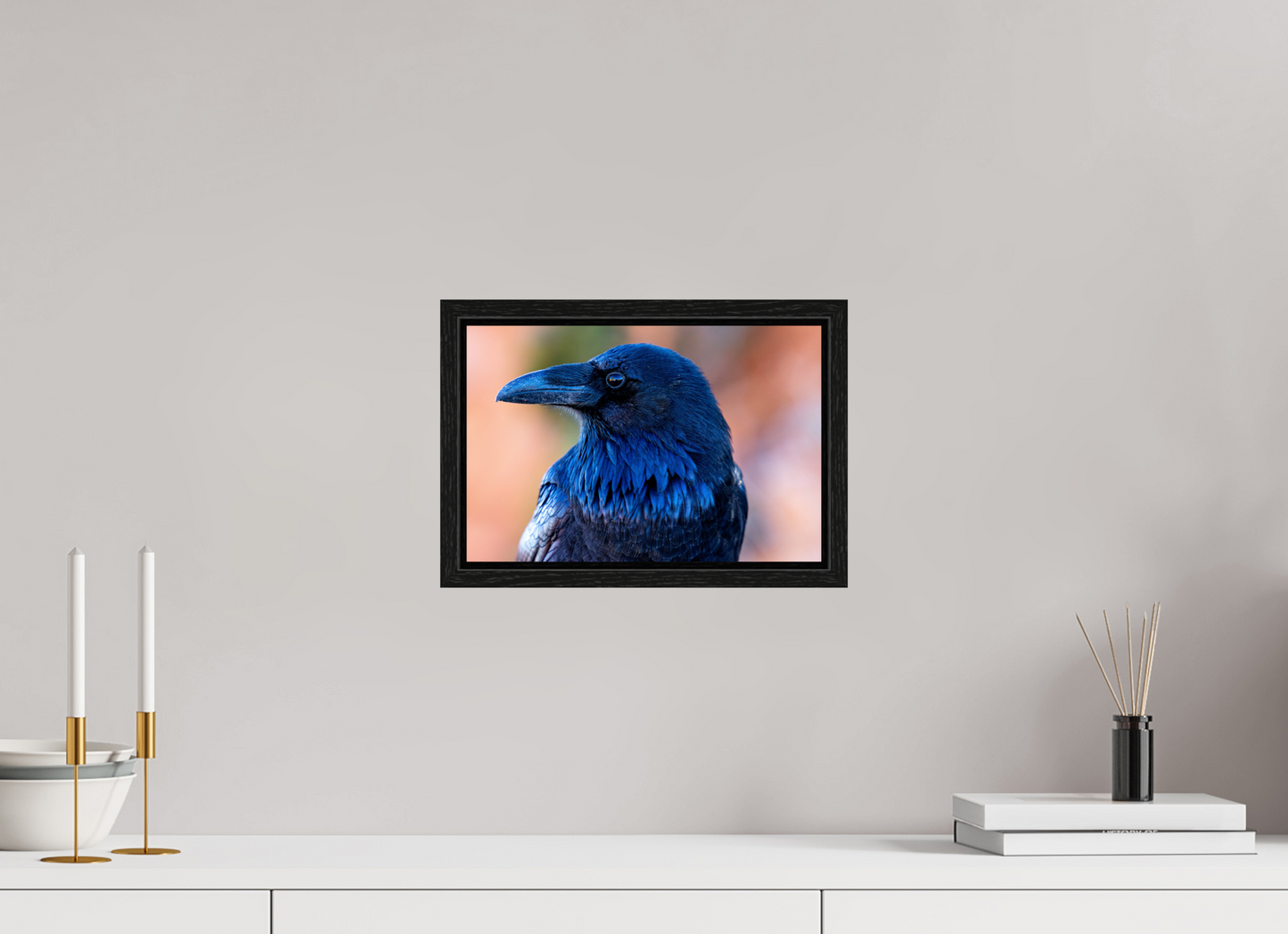 12 x 8″, Floater Frame Raven