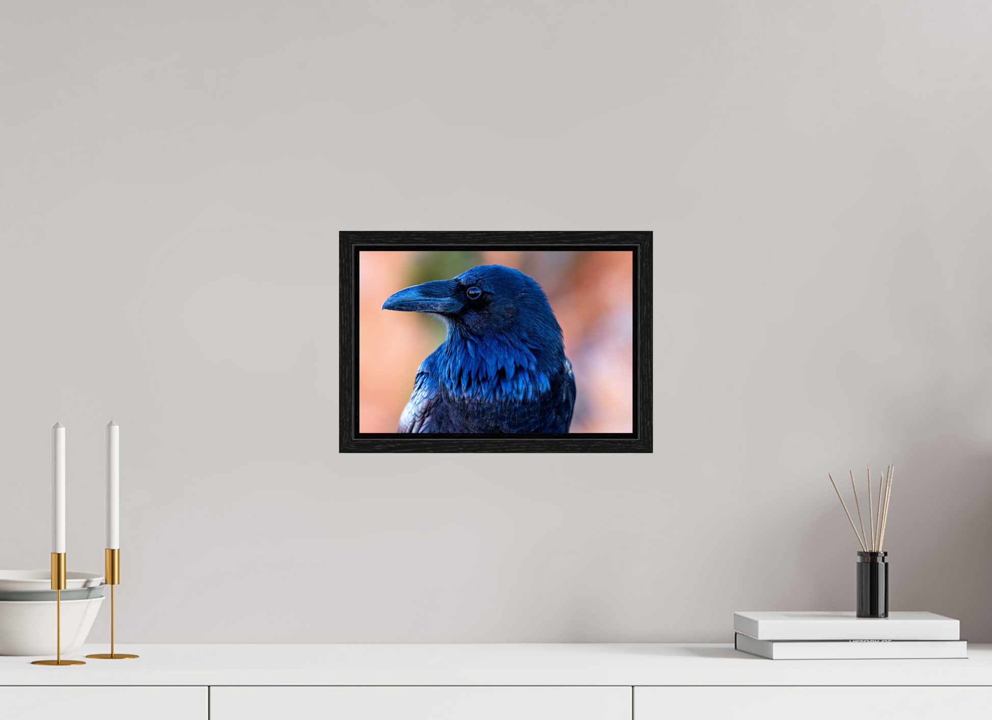 12 x 8″, Floater Frame Raven