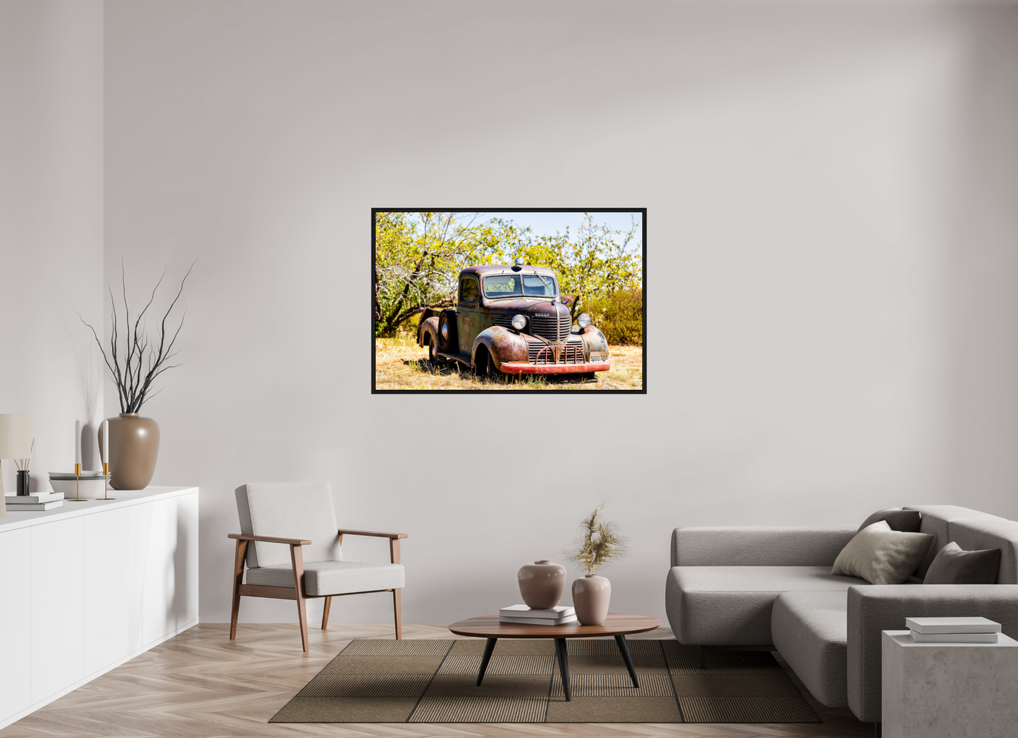 54 x 36″, Floater Frame Dodge Truck