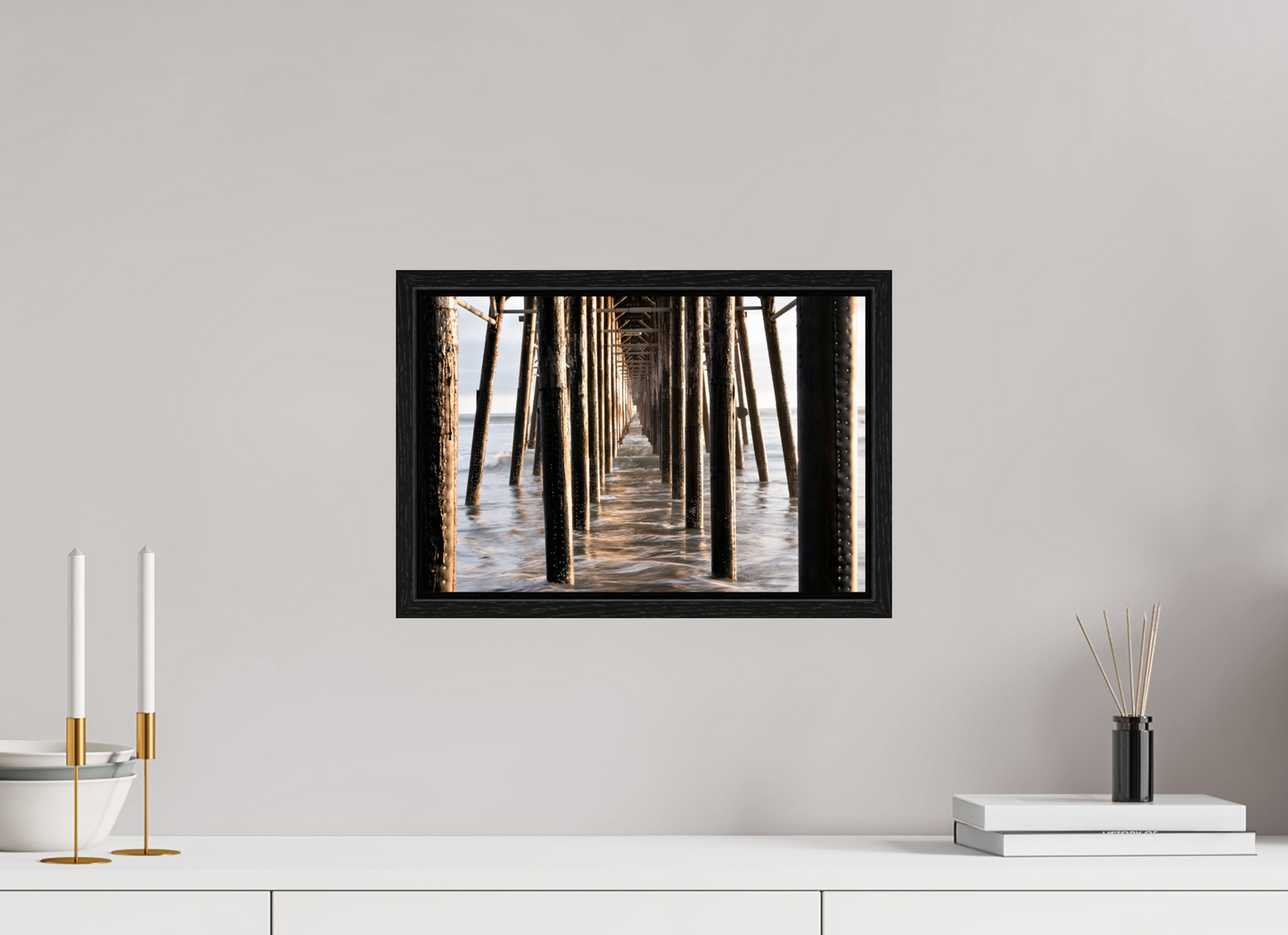 15 x 10″, Floater Frame Oceanside Pier 2