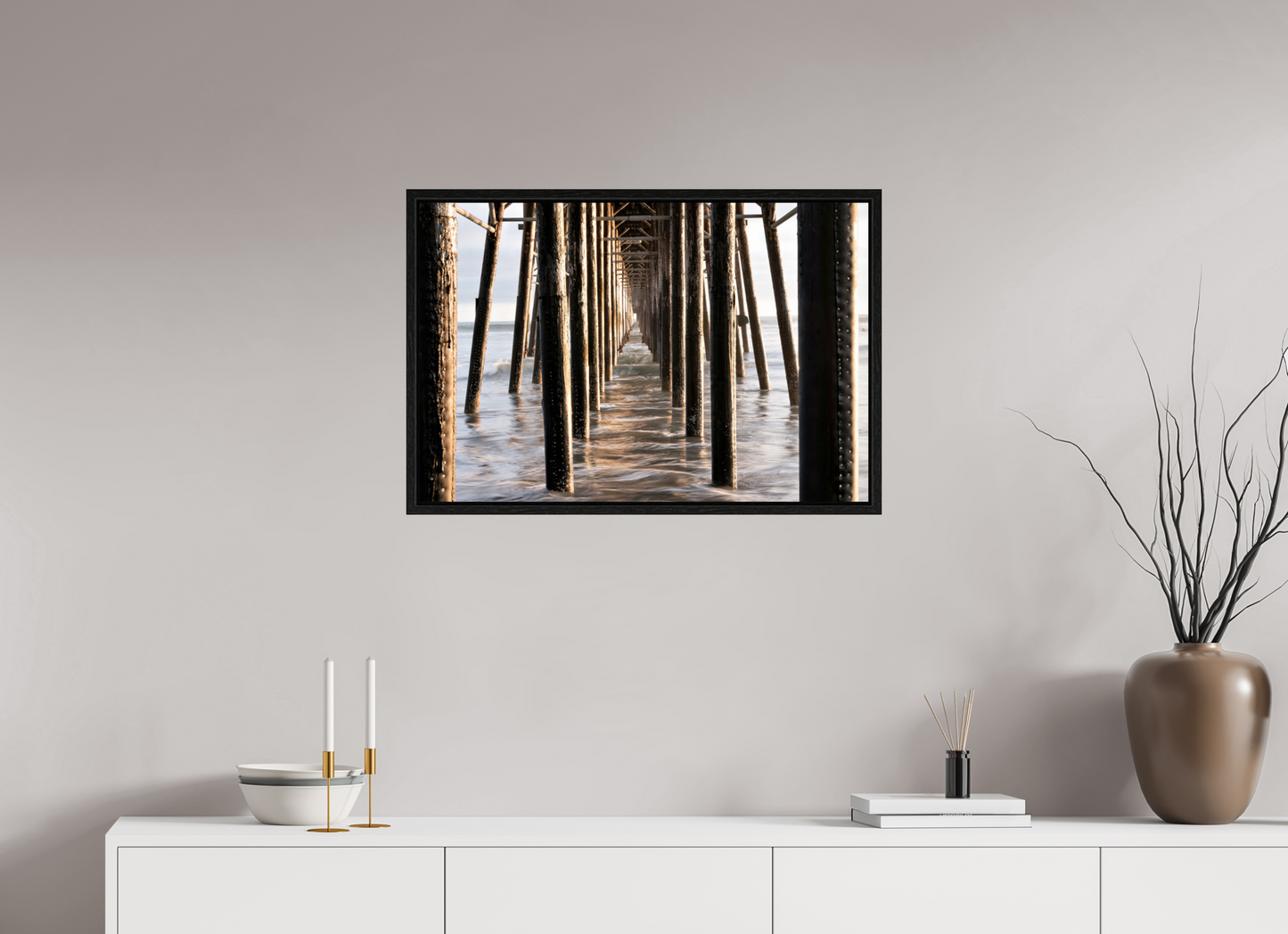 30 x 20″, Floater Frame Oceanside Pier 2