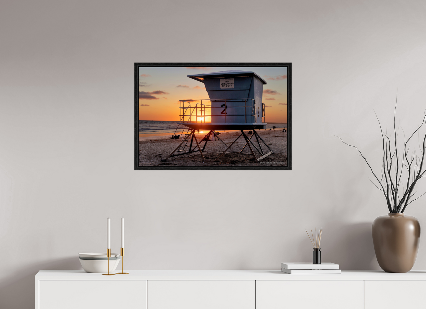 30 x 20″, Floater Frame Life Guard Tower 1