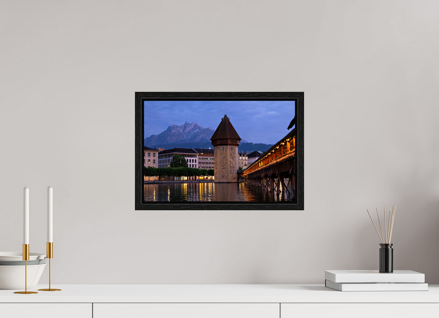 15 x 10″, Floater Frame Chappel Bridge