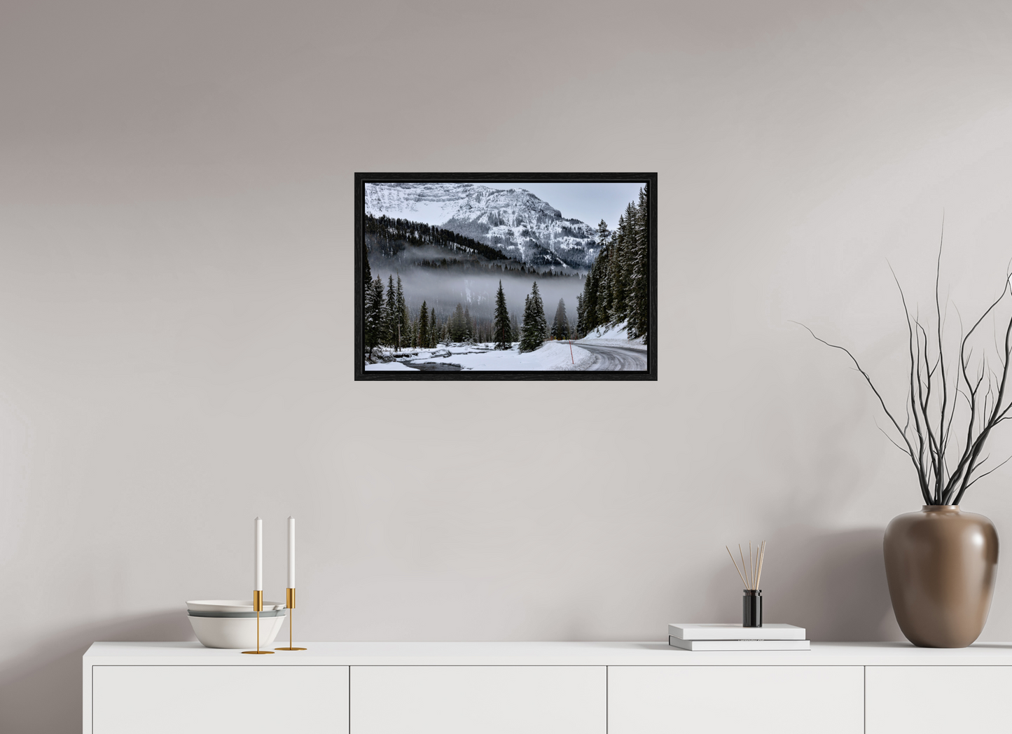 24 x 16″, Floater Frame Mountain Mist