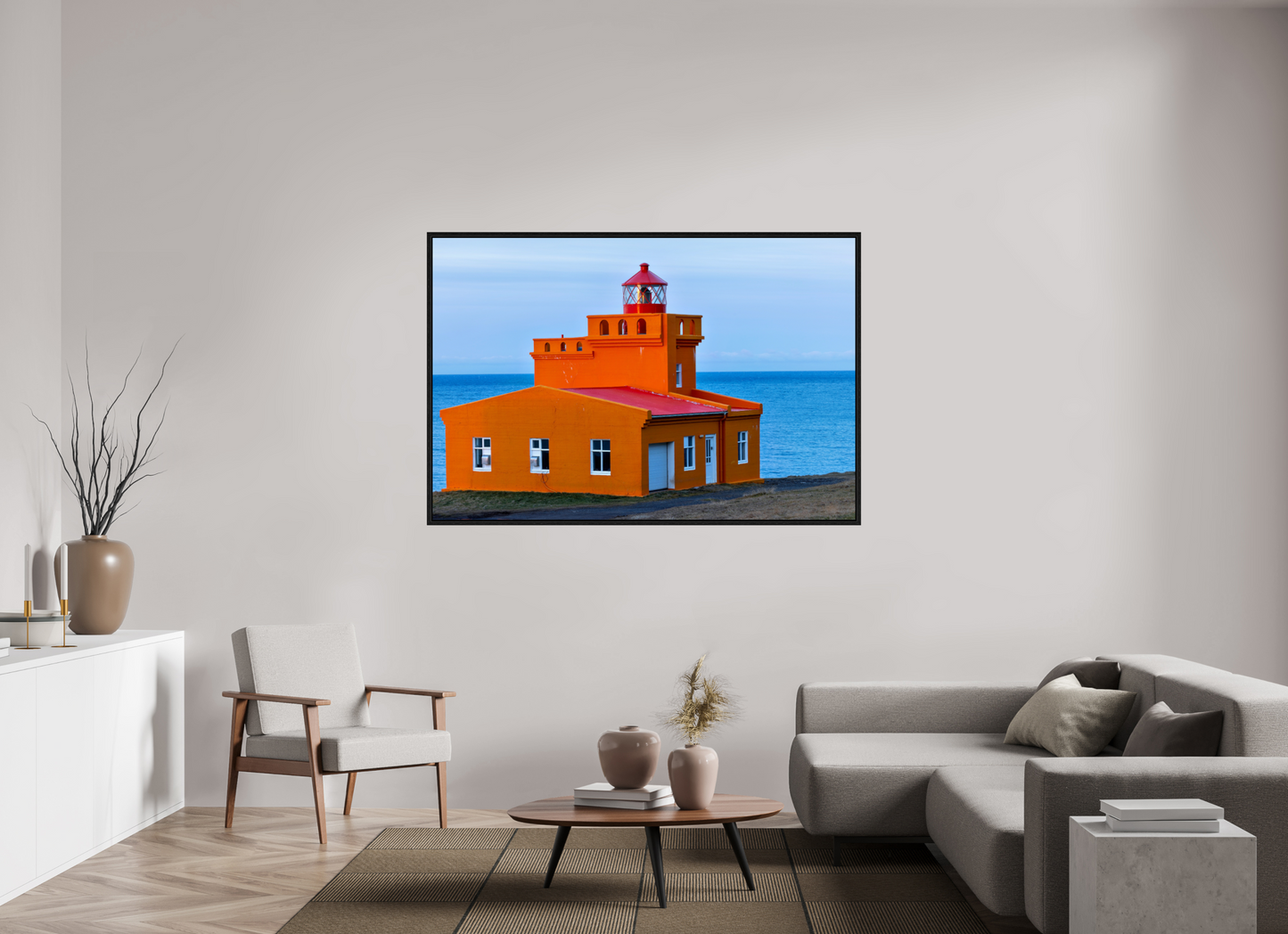66 x 44″, Floater Frame Iceland Light House