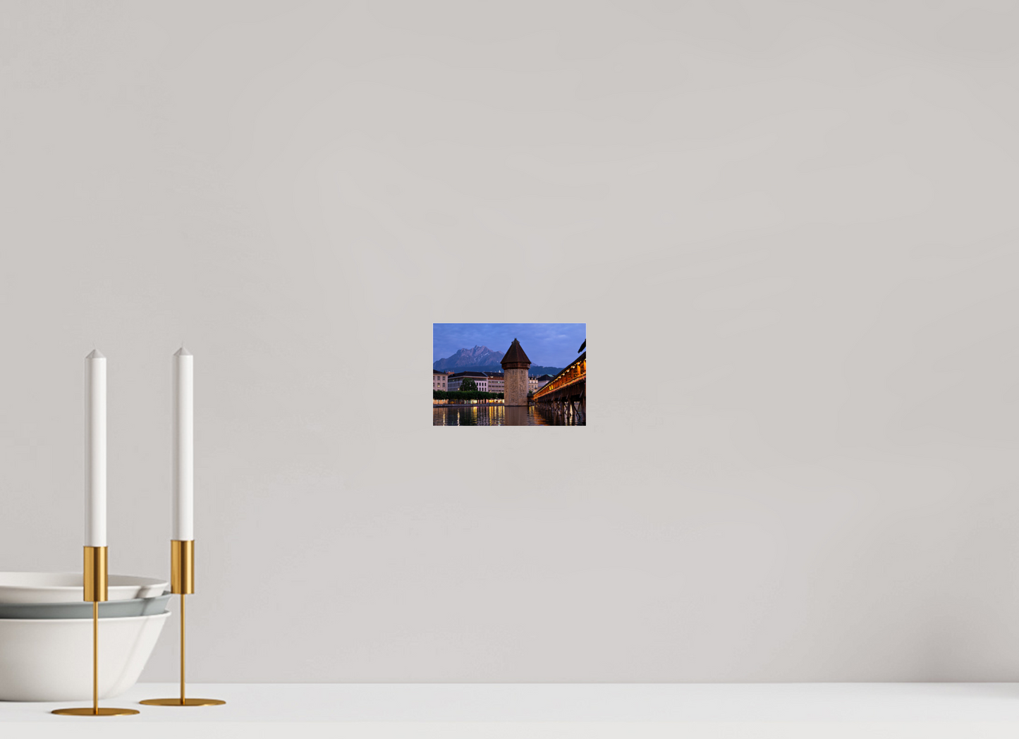 6 x 4″, Photo Print Under Acrylic Glass Chappel Bridge