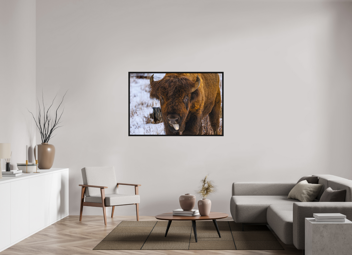54 x 36″, Floater Frame Bison Tongue