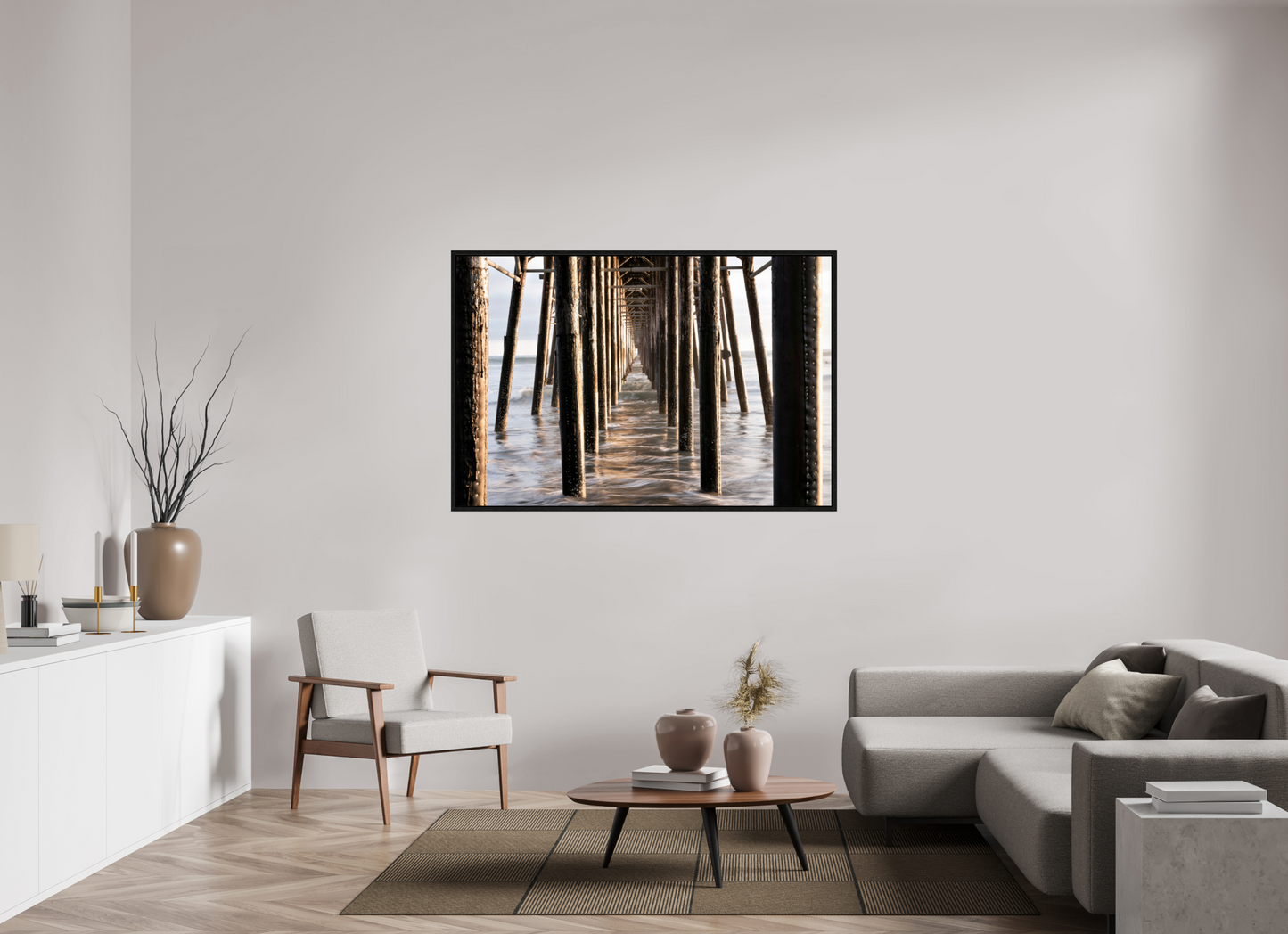 60 x 40″, Floater Frame Oceanside Pier 2