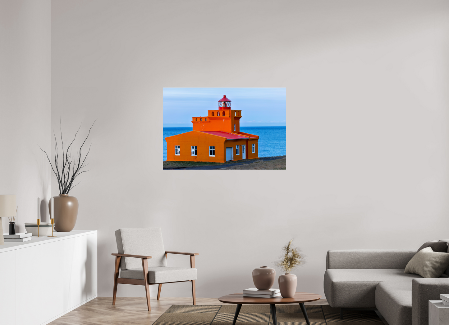 45 x 30″, Photo Print Under Acrylic Glass Iceland Light House