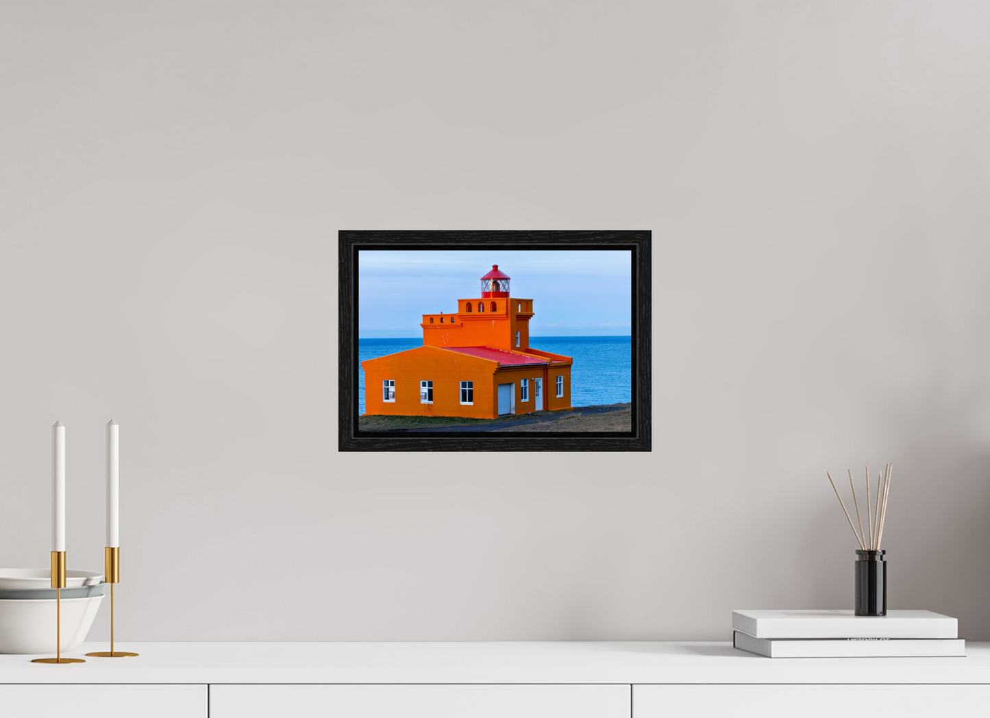 12 x 8″, Floater Frame Iceland Light House