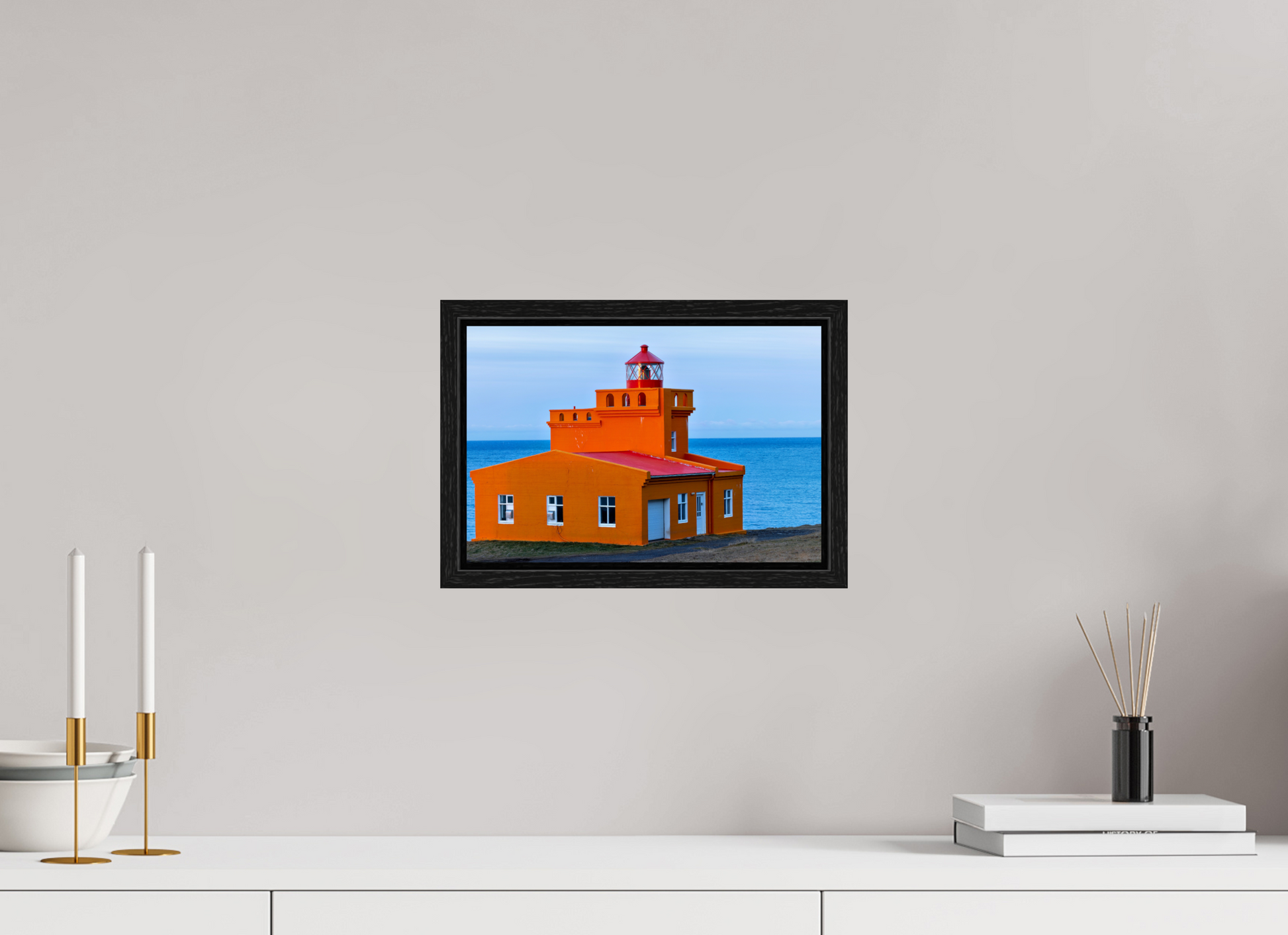 12 x 8″, Floater Frame Iceland Light House