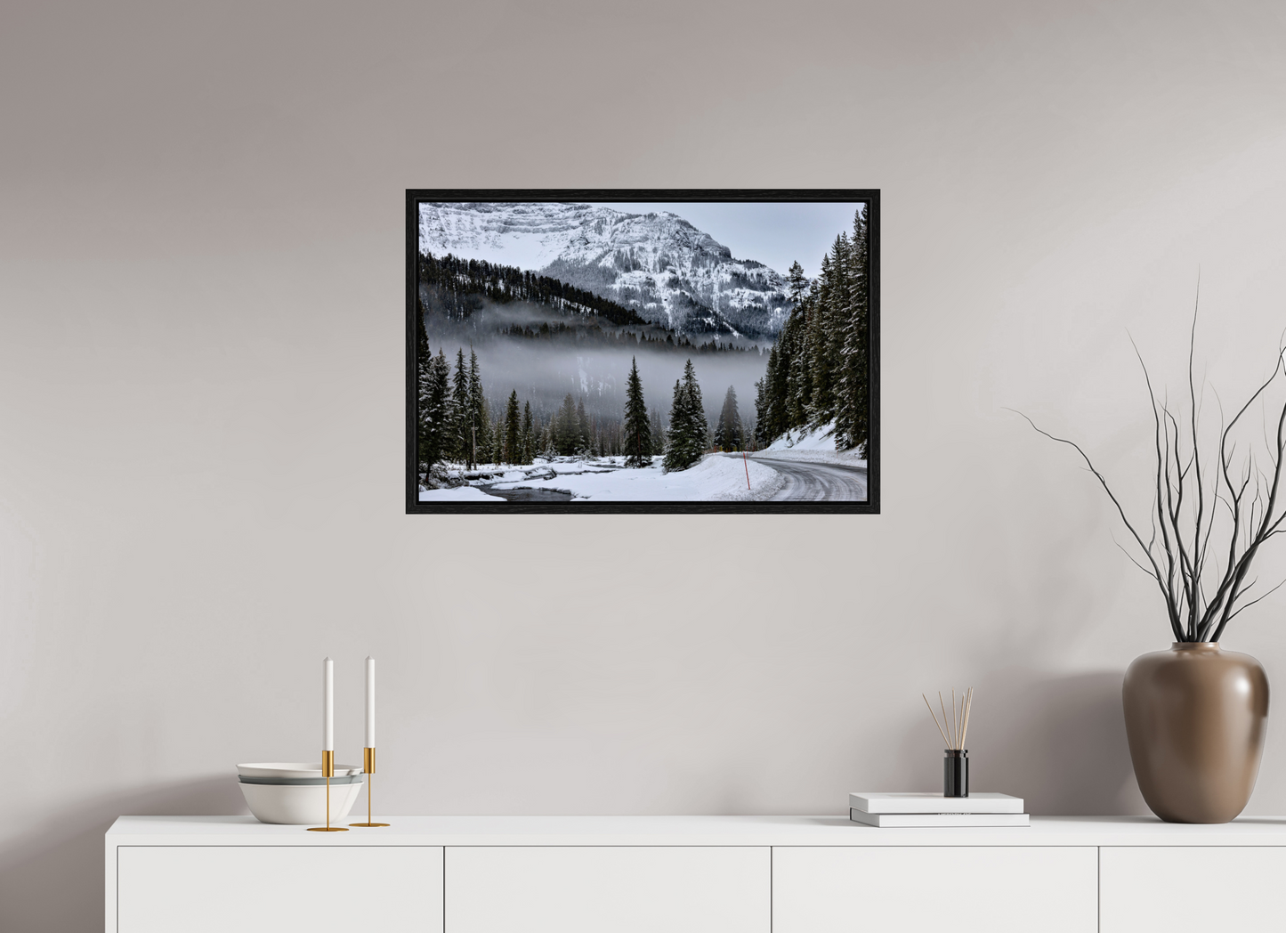 30 x 20″, Floater Frame Mountain Mist