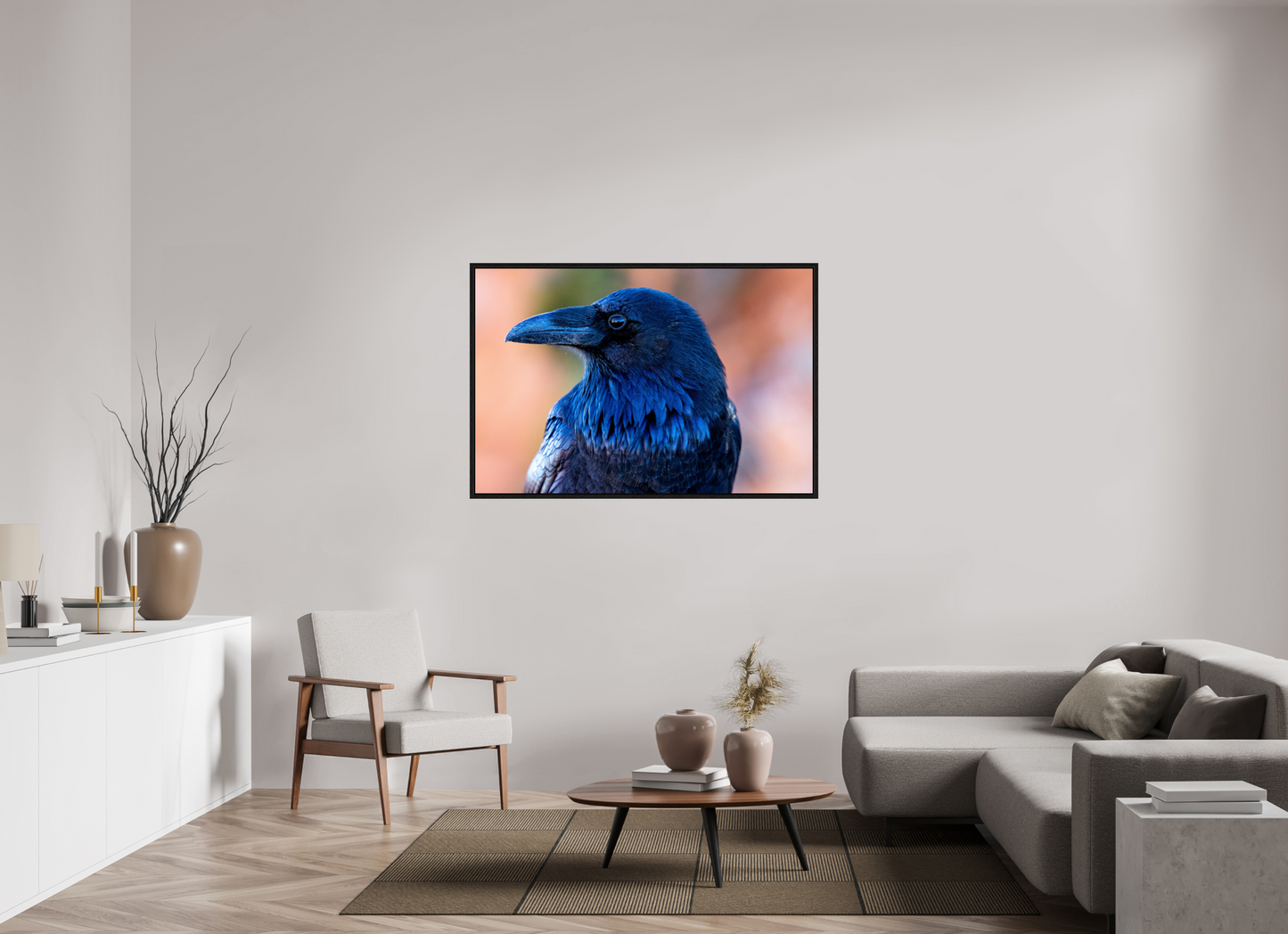 54 x 36″, Floater Frame Raven