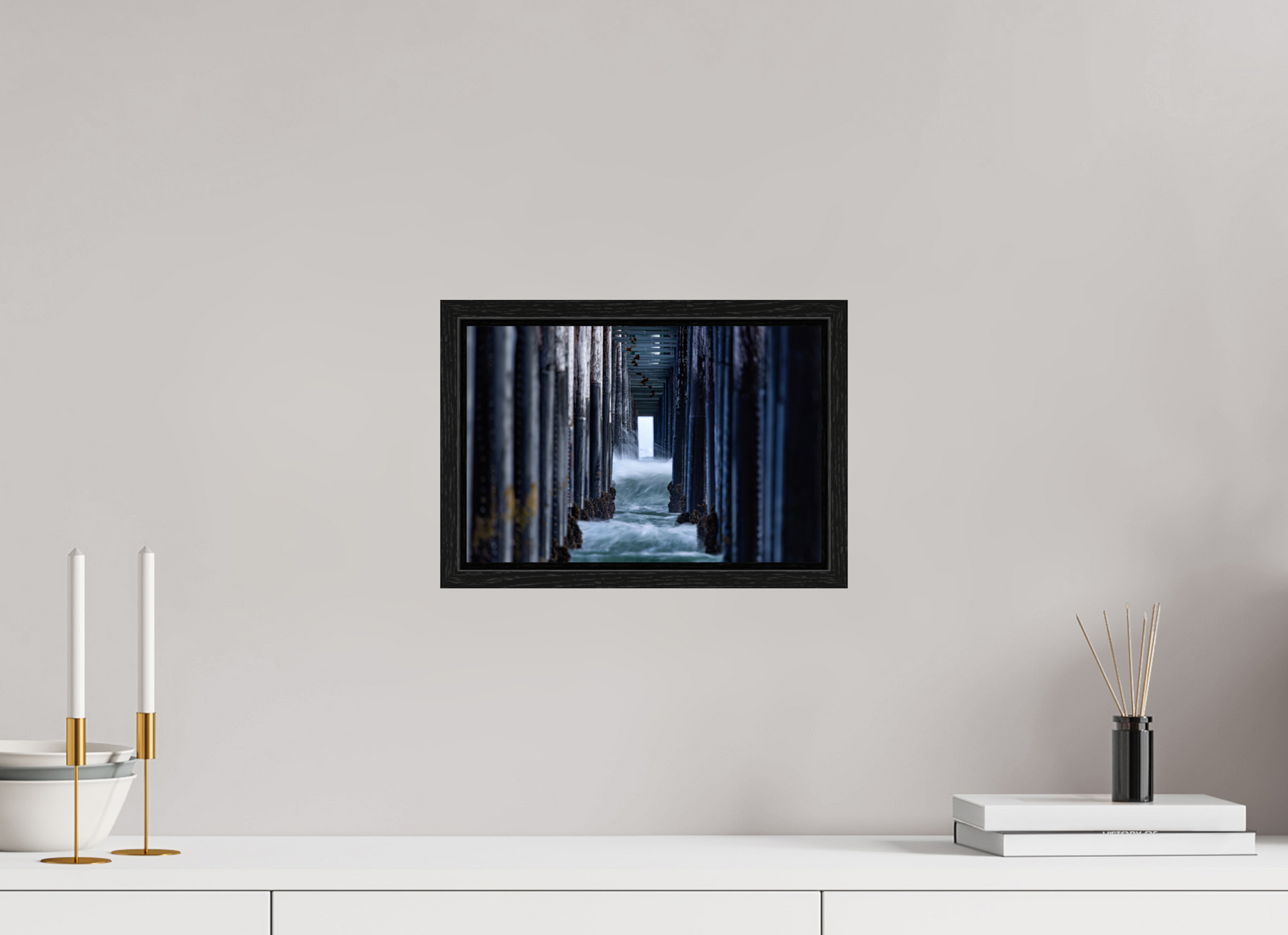 12 x 8″, Floater Frame Oceanside Pier 1