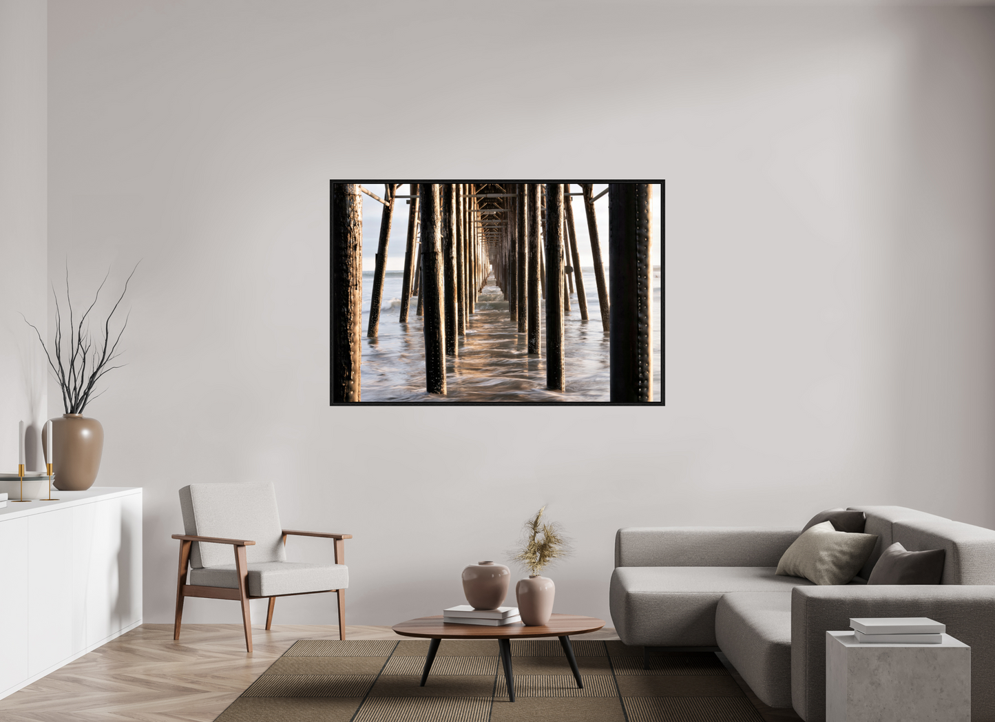 66 x 44″, Floater Frame Oceanside Pier 2