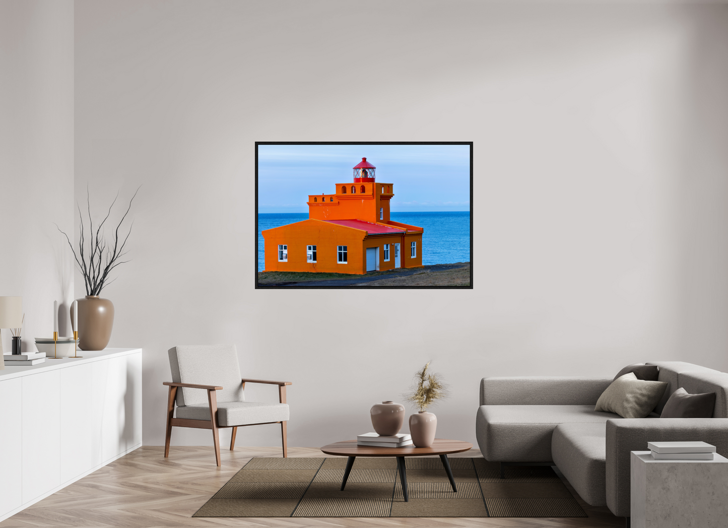 60 x 40″, Floater Frame Iceland Light House