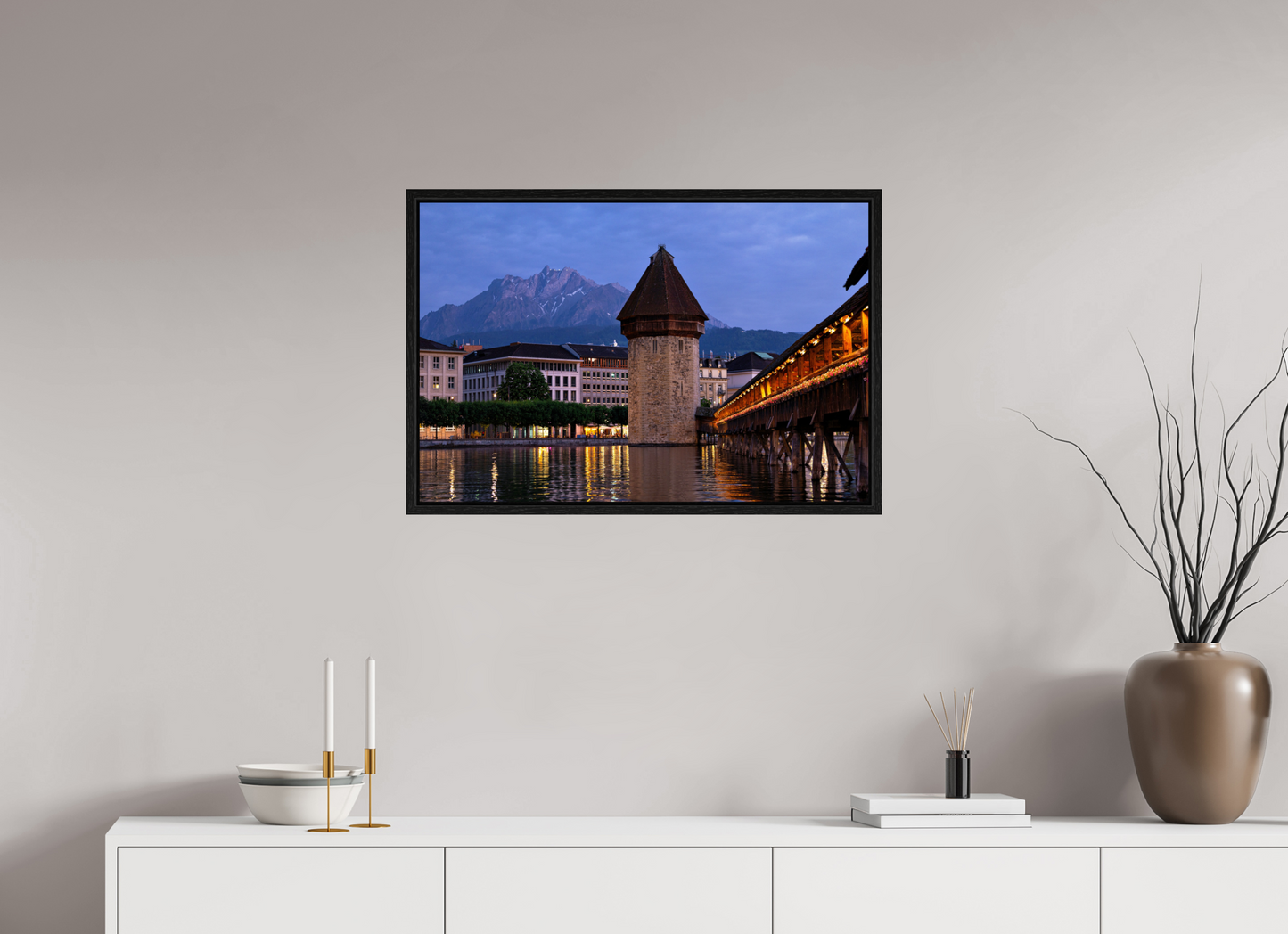 30 x 20″, Floater Frame Chappel Bridge