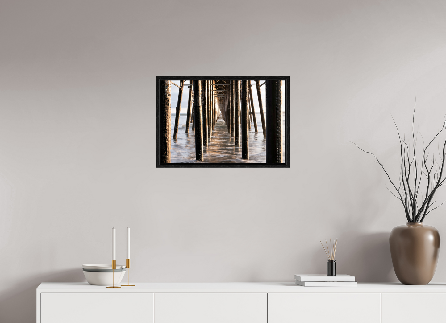 24 x 16″, Floater Frame Oceanside Pier 2