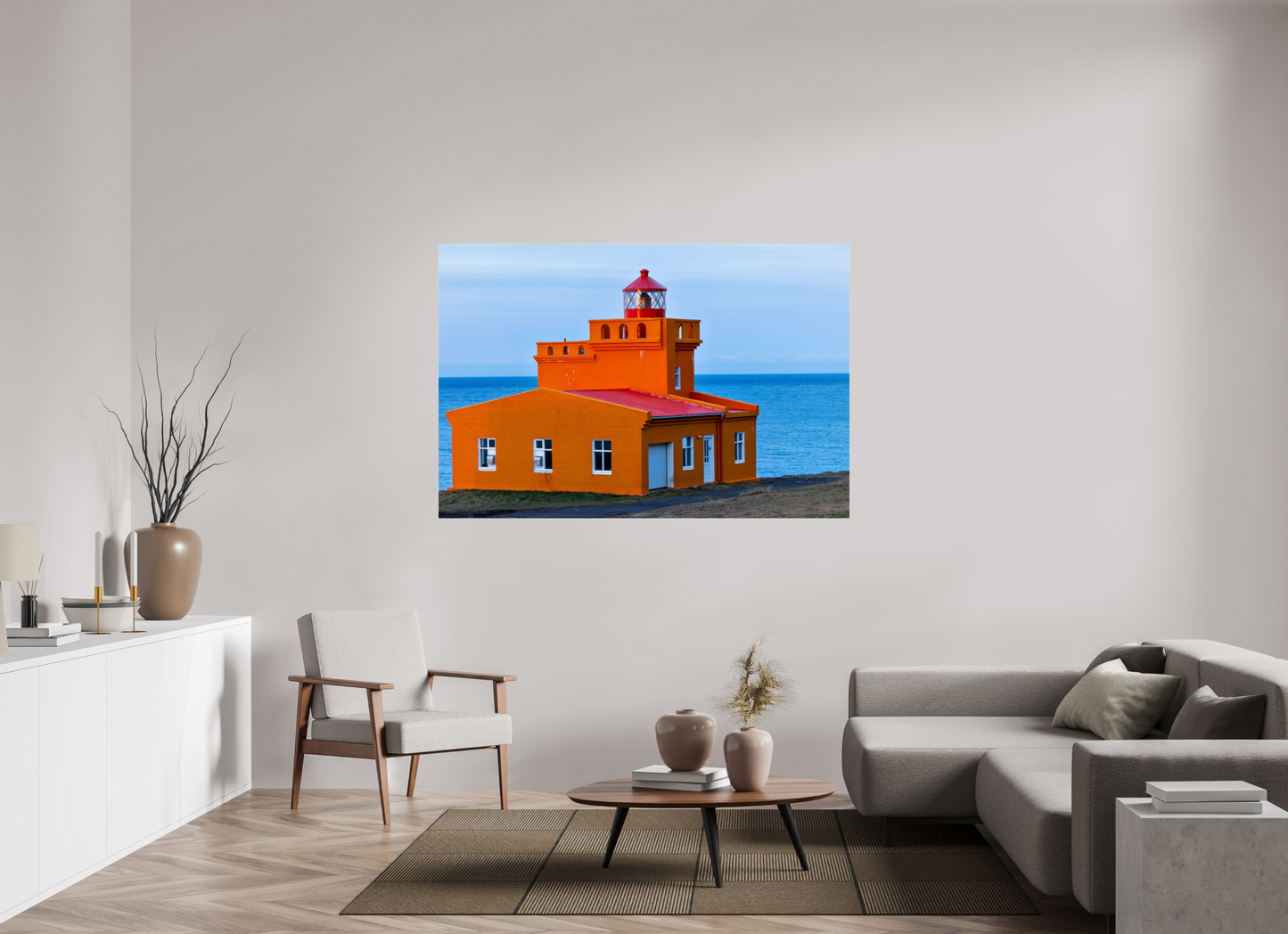 66 x 44″, Photo Print Under Acrylic Glass Iceland Light House