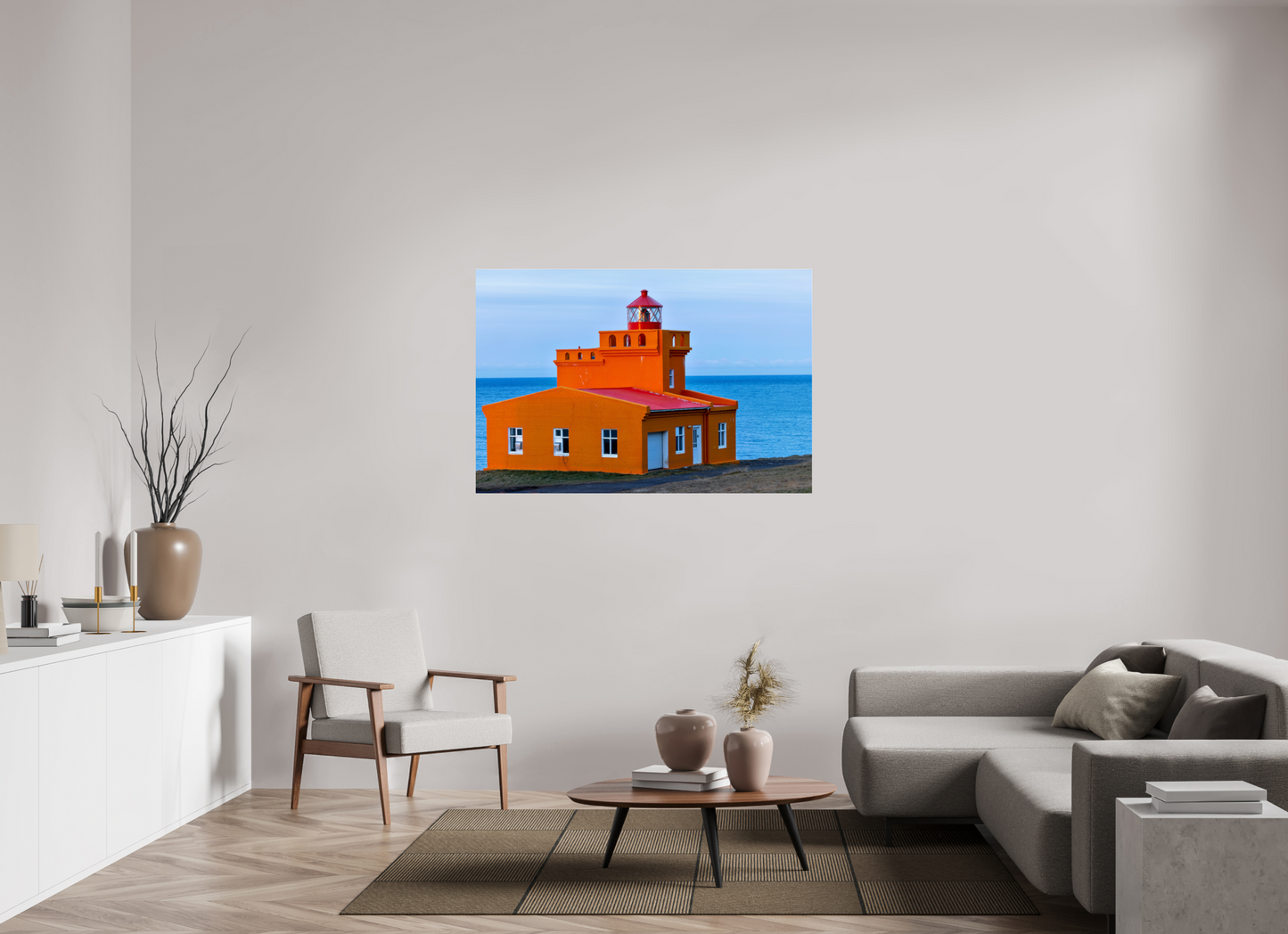 54 x 36″, Photo Print Under Acrylic Glass Iceland Light House