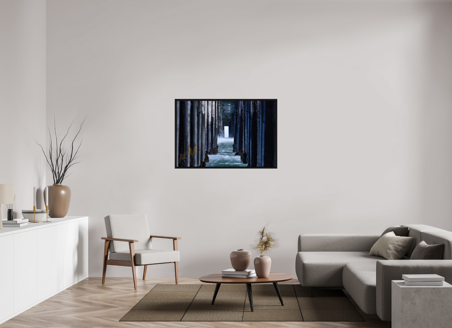 45 x 30″, Floater Frame Oceanside Pier 1
