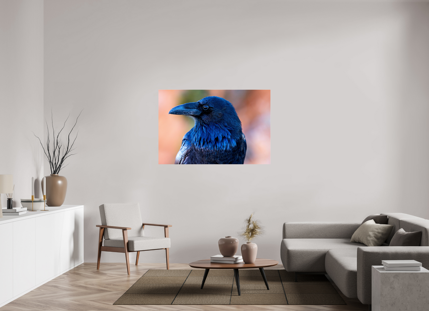 54 x 36″, Photo Print Under Acrylic Glass Raven