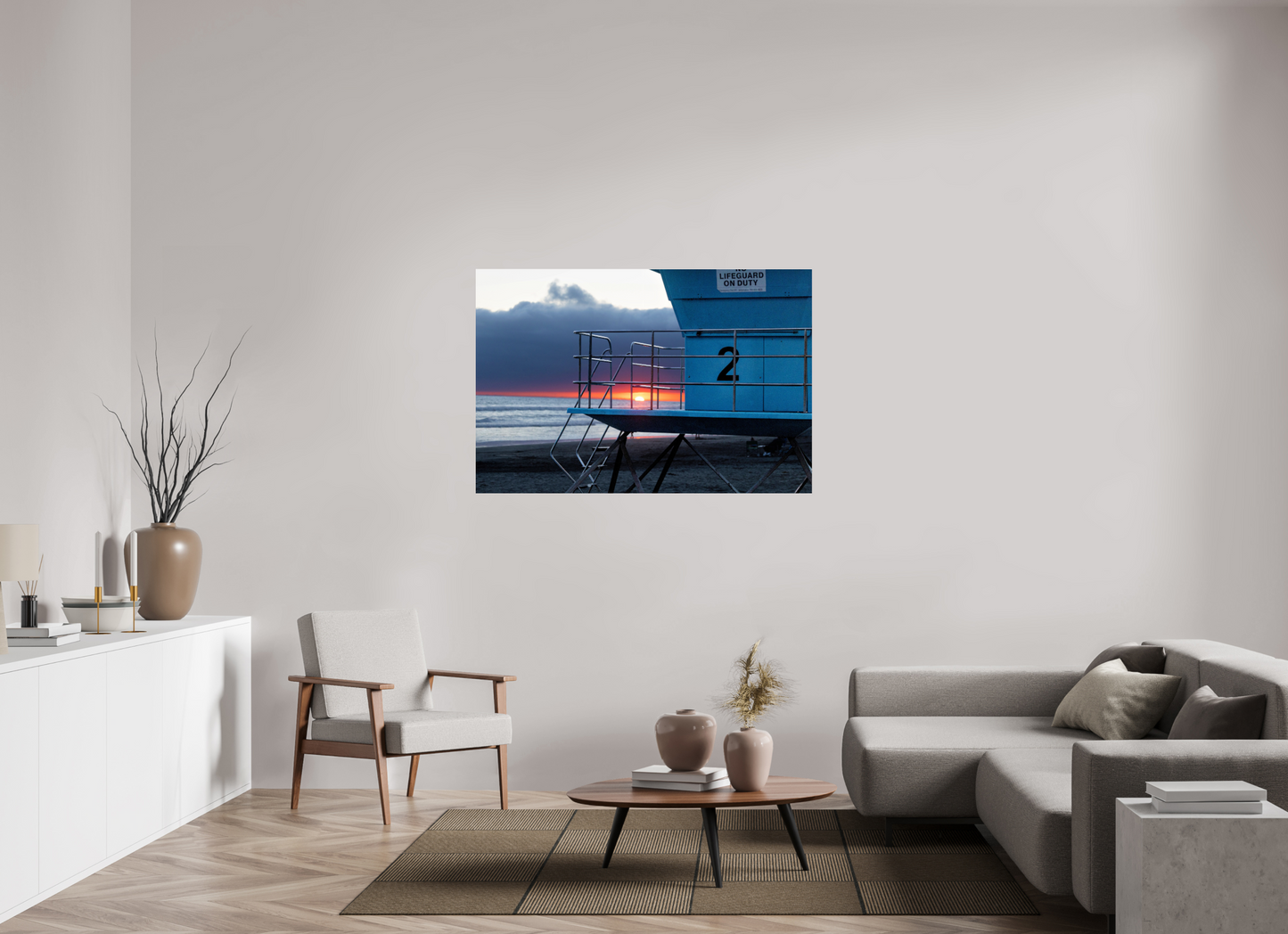 54 x 36″, Photo Print Under Acrylic Glass Life Guard Tower 2