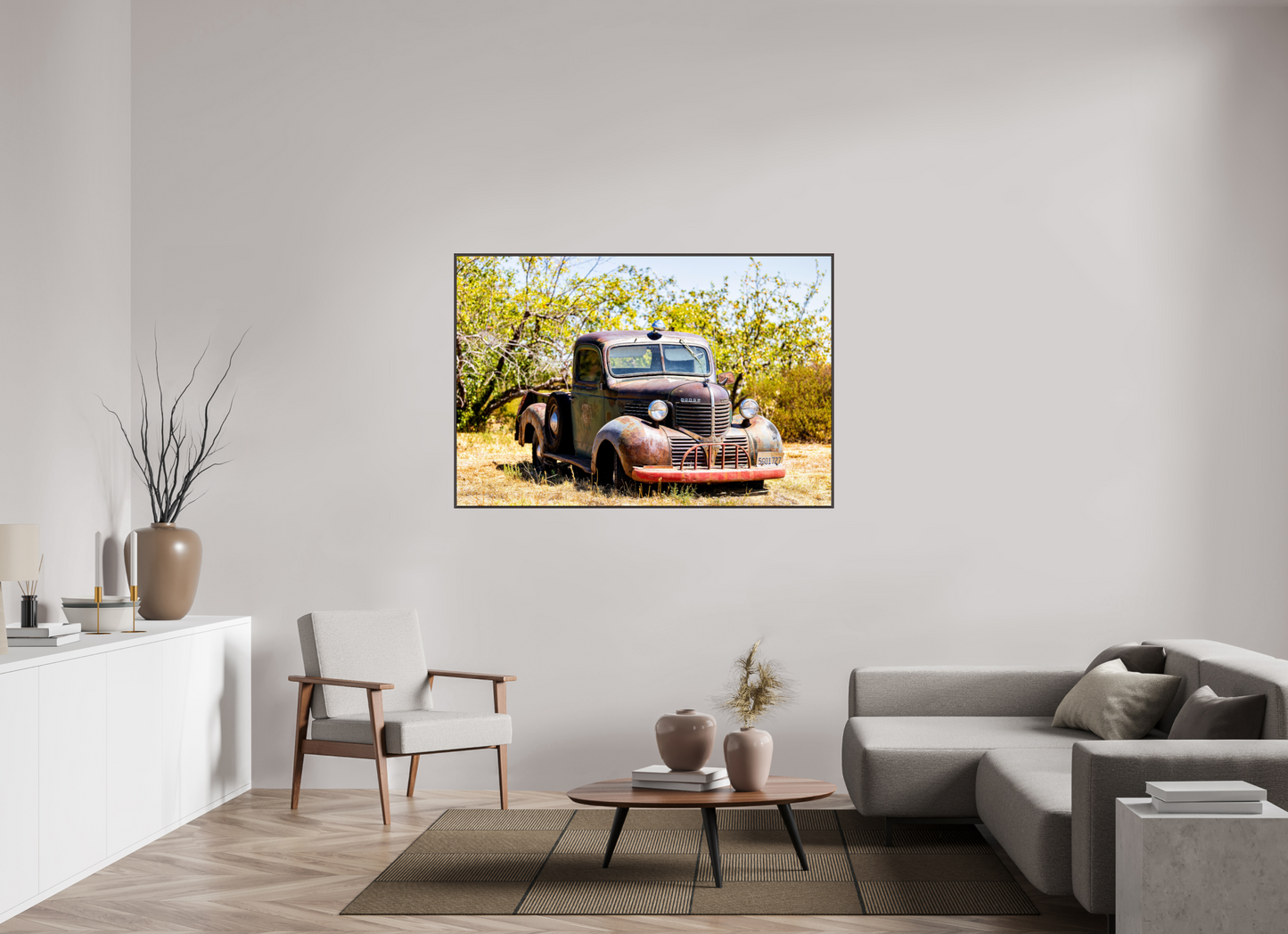 60 x 40″, Photo Print on Aluminum Backing Dodge Truck