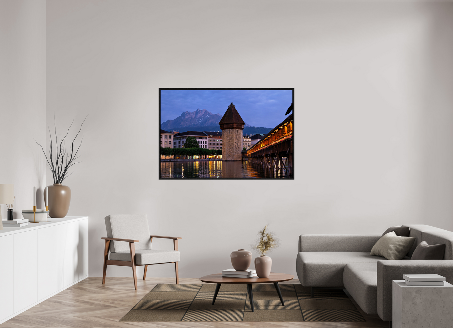 60 x 40″, Floater Frame Chappel Bridge
