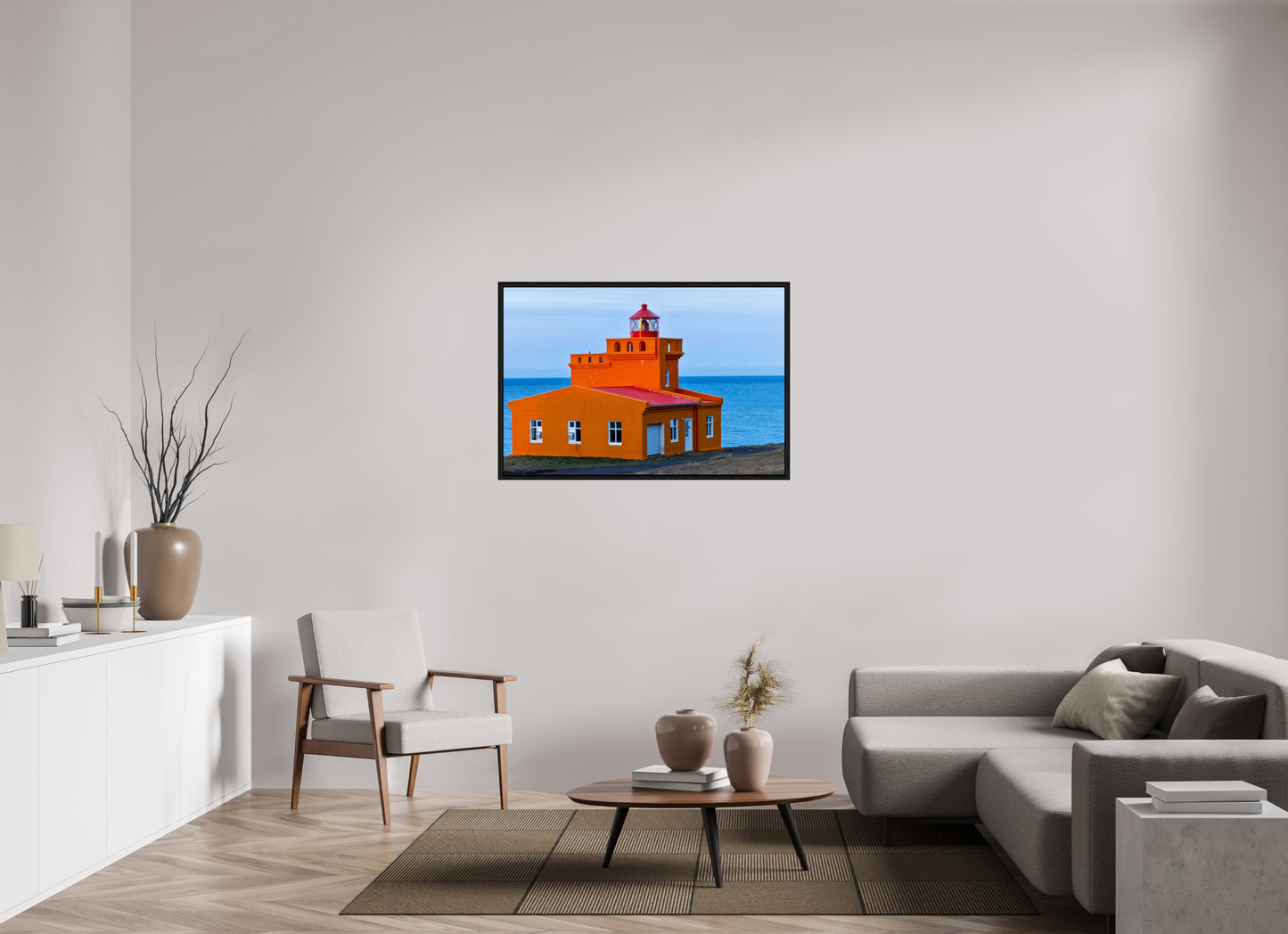 45 x 30″, Floater Frame Iceland Light House
