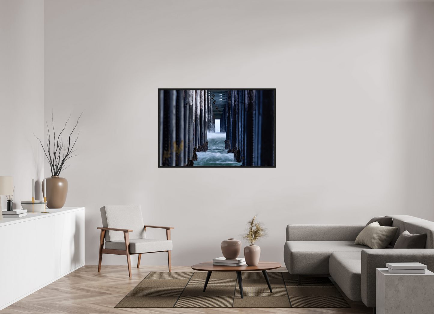 54 x 36″, Floater Frame Oceanside Pier 1