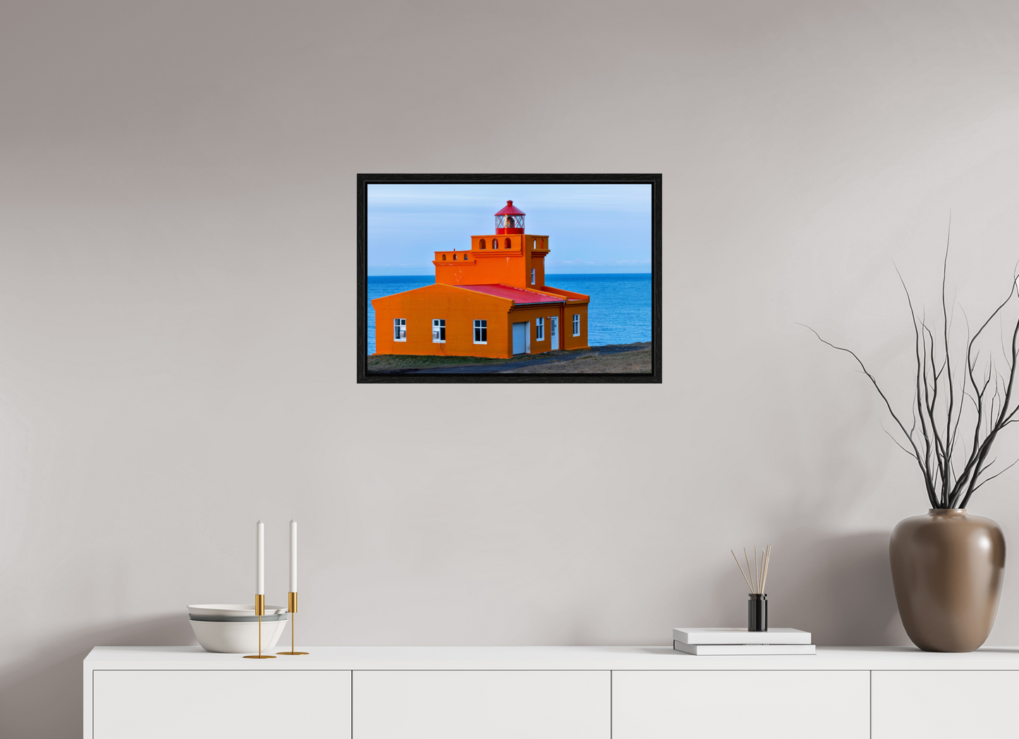 24 x 16″, Floater Frame Iceland Light House