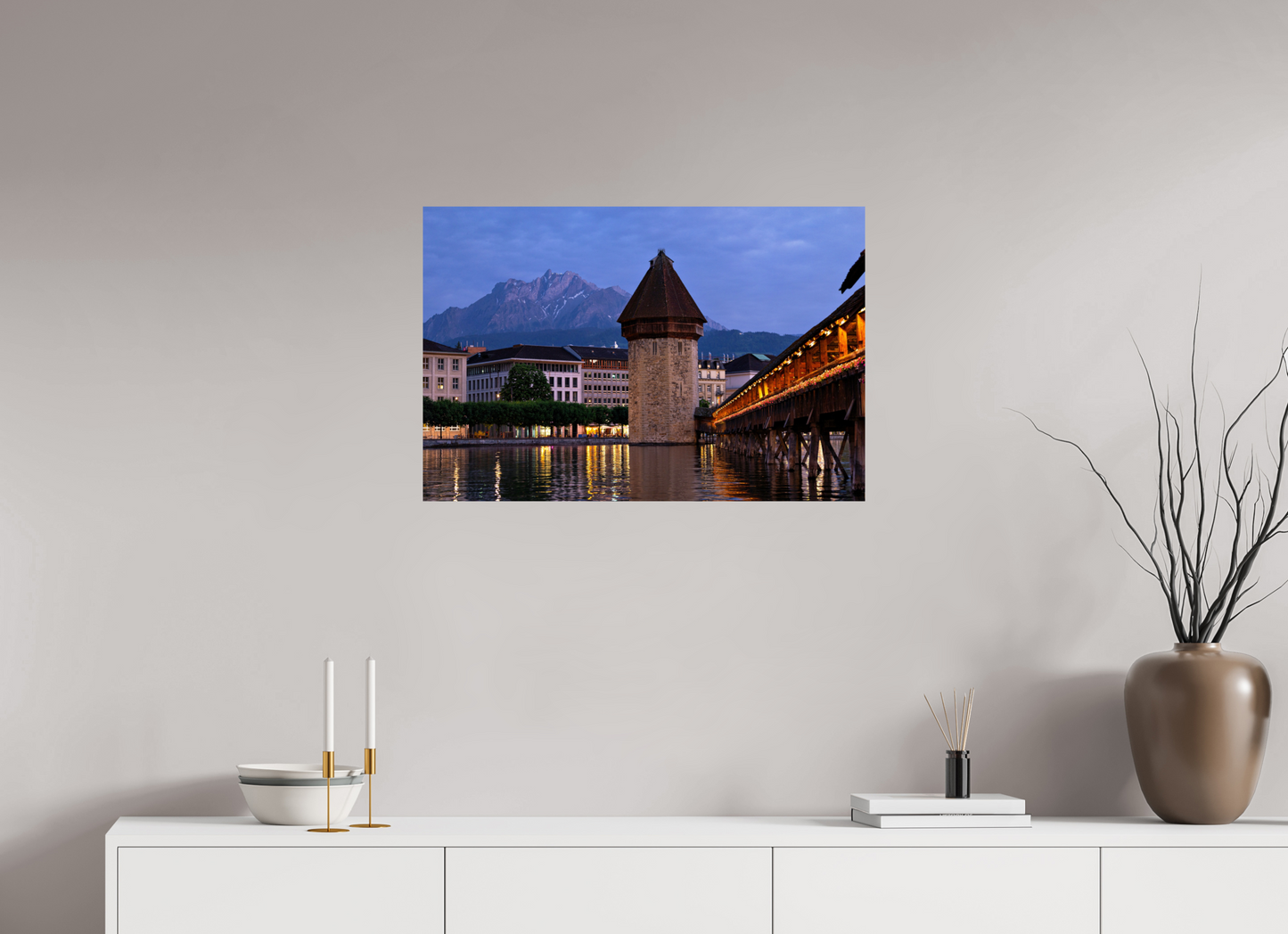 30 x 20″, Photo Print On Fuji Crystal DP II Chappel Bridge