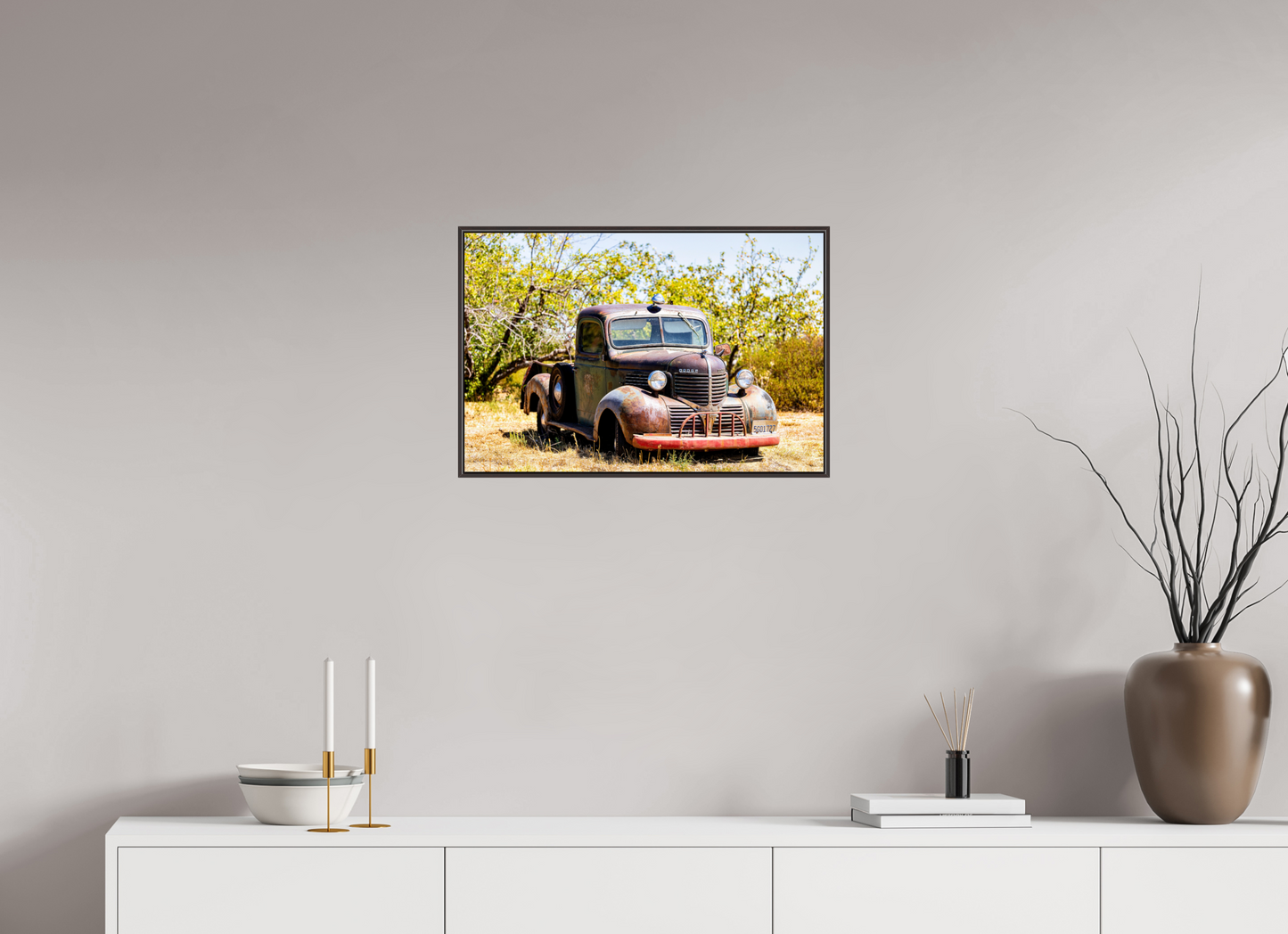 24 x 16″, Photo Print on Aluminum Backing Dodge Truck