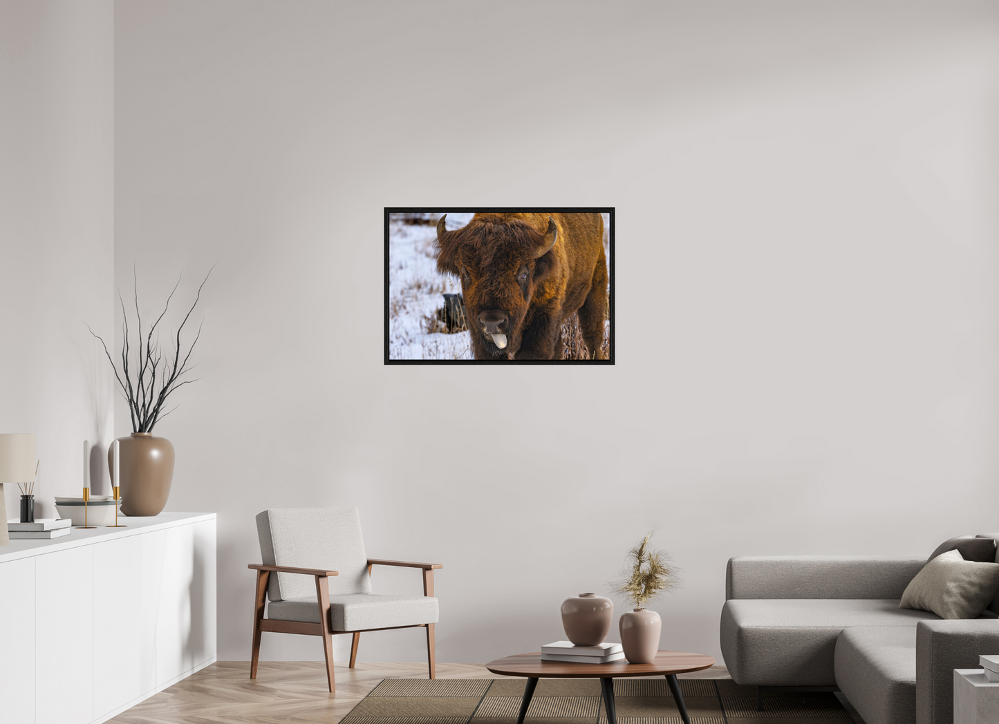36 x 24″, Floater Frame Bison Tongue