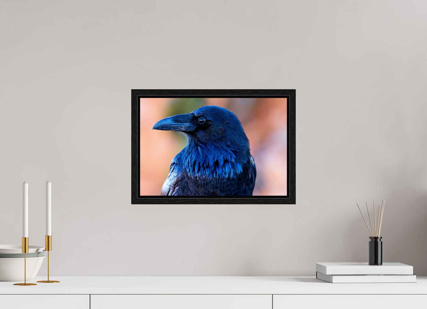 15 x 10″, Floater Frame Raven