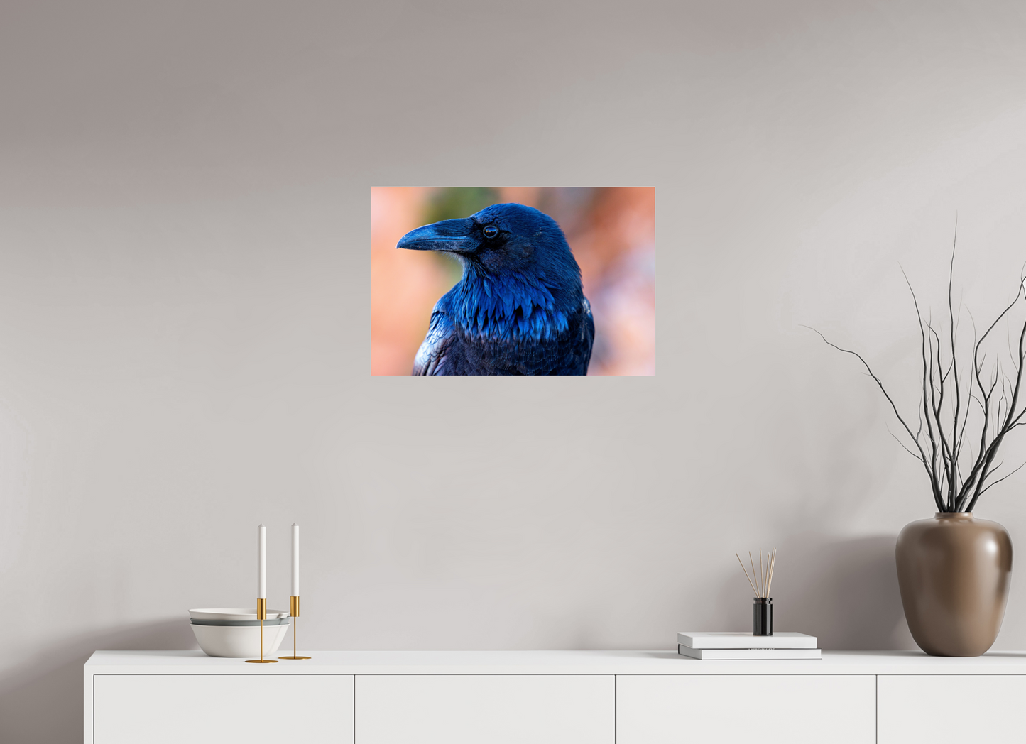 24 x 16″, Photo Print Under Acrylic Glass Raven